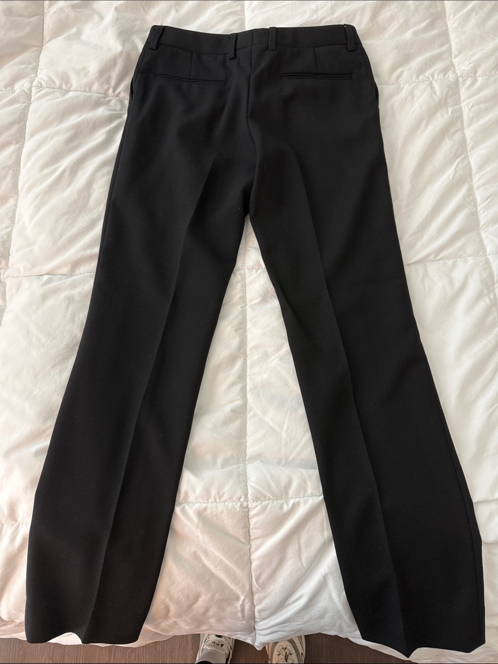 Saint Laurent Black Cropped Straight-Leg Dress Pants fits like a 0 - Picture 3 of 4